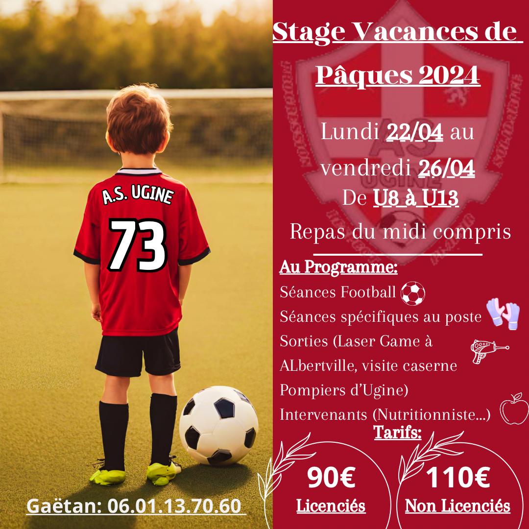 stage de paques avril 2024 - as ugine football