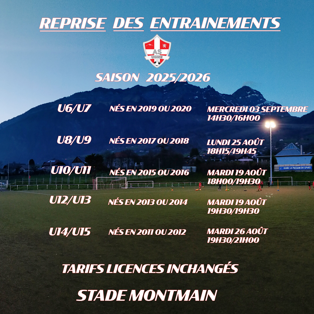 reprise des entrainements - as ugine football - saison 2025/2026