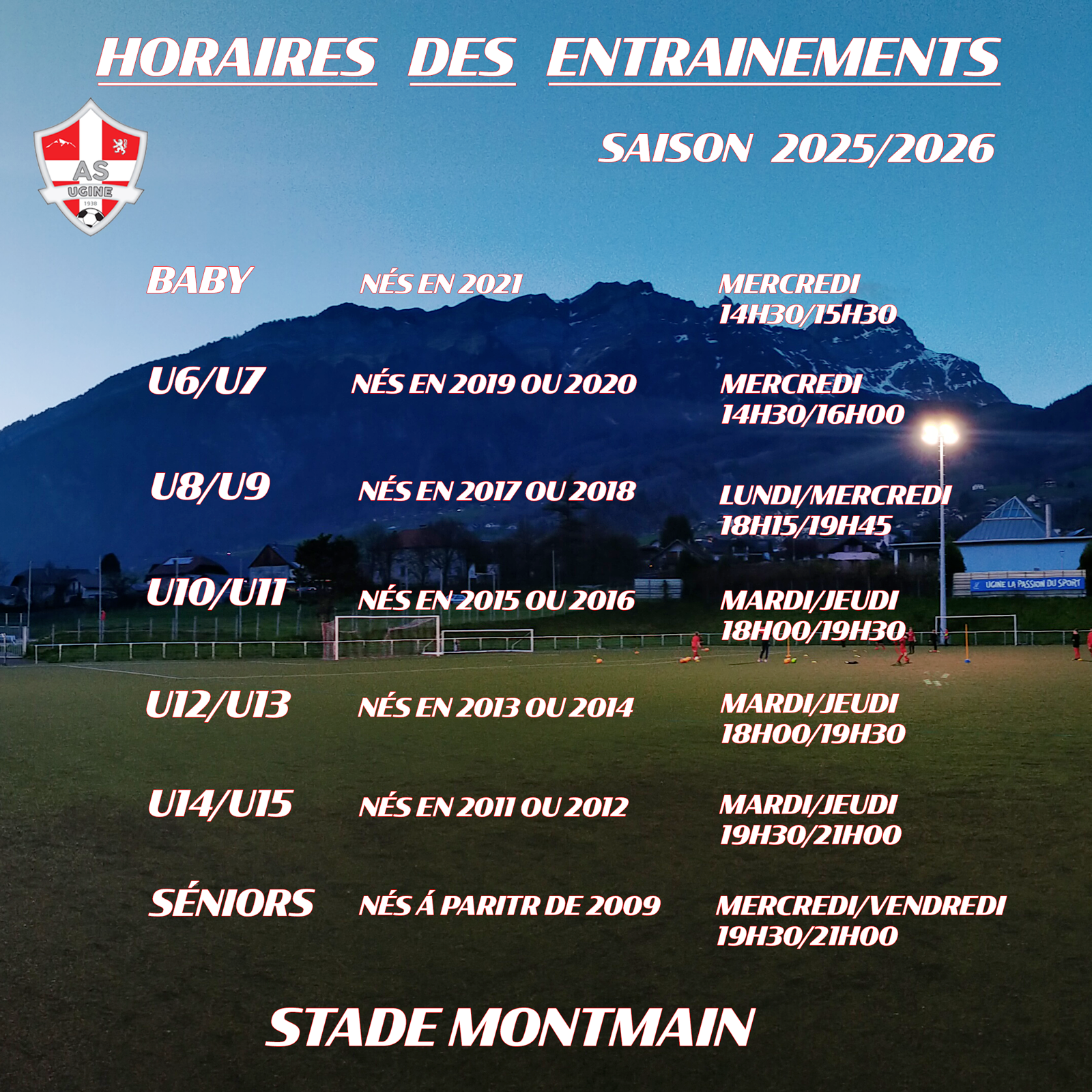 reprise des entrainements - as ugine football - saison 2025/2026